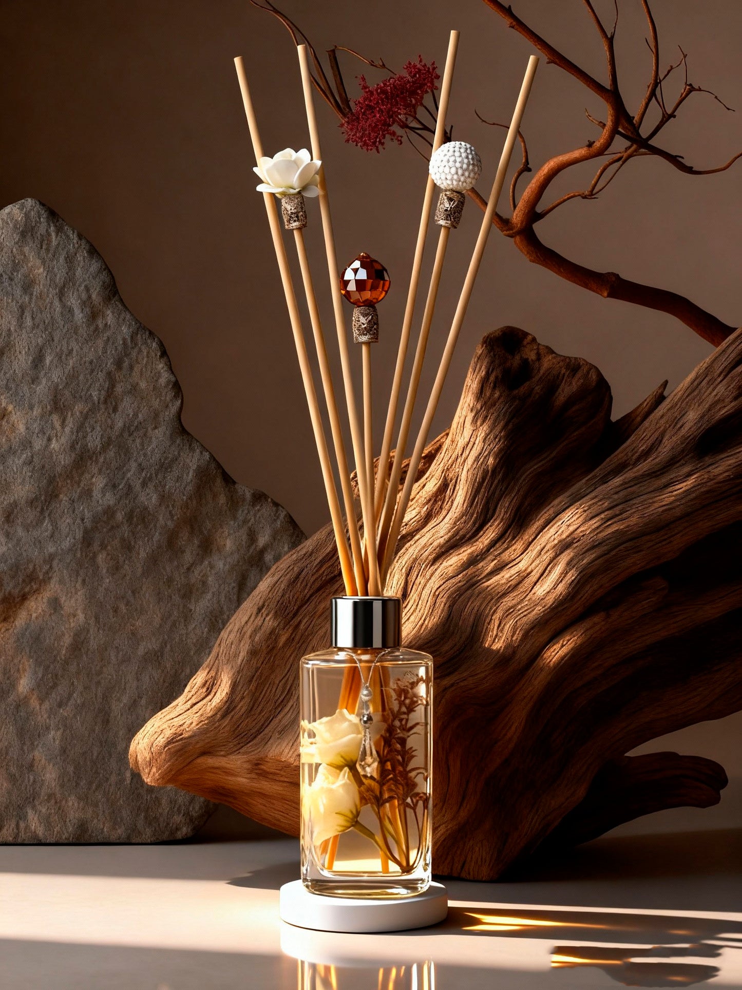 Difusor de Varetas Square 250ml (Flor Bege) aroma:Linho