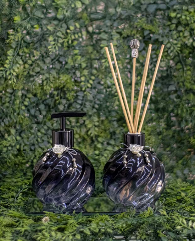 Kit Frascos Espiral 250ml Preto Degradê