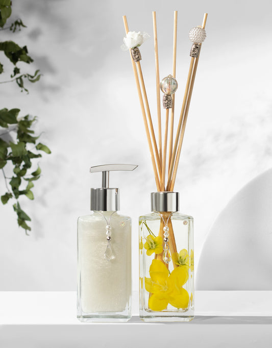 Kit Difusor + Sabonete Square 250ml ( Flor Amarela )