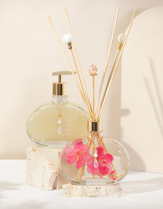 Kit Difusor + Sabonete Intense 300ml (Flor Rosa Escuro)