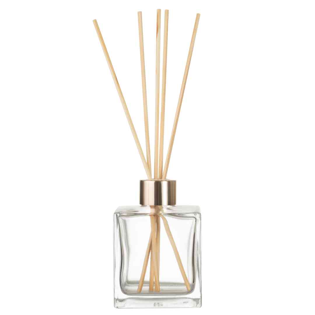 Frasco de vidro cubo 250ml c/ tampa
