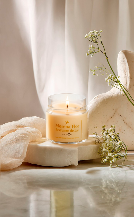 Vela Aromática Vegetal 140g (Tampa Metal) Aroma:Chá Branco