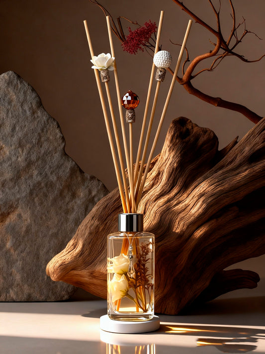 Difusor de Varetas Square 250ml (Flor Bege) aroma:Linho