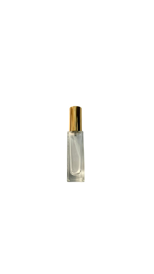 Frasco Square Alto 30ml com tampa spray luxo R18 dourado
