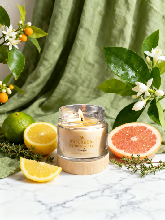 Vela Aromática Vegetal 140g (Tampa Metal) Aroma: Bergamota
