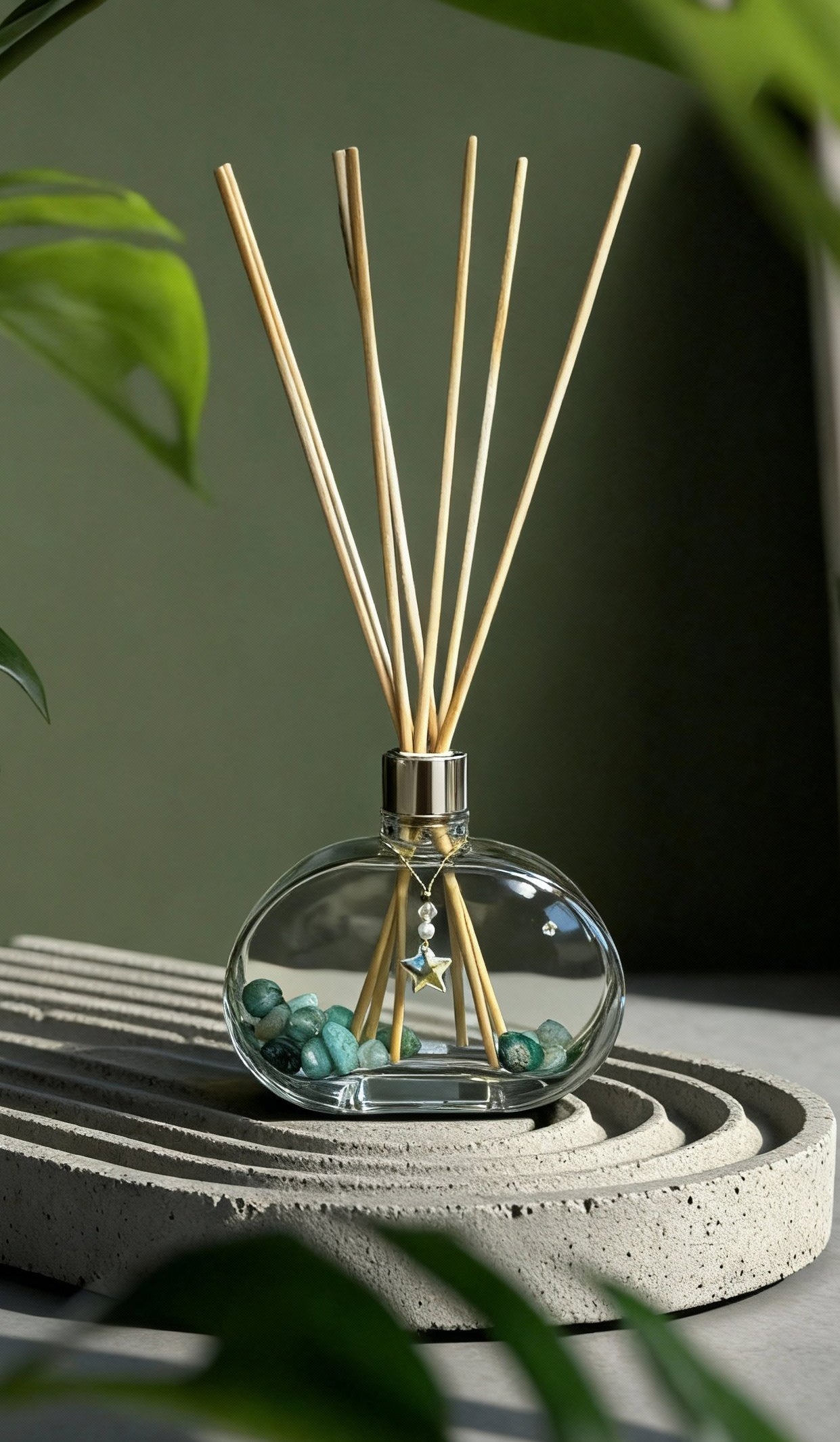 Difusor de Varetas Pedras da Natureza Quartzo Verde 300ml aroma:Alecrim