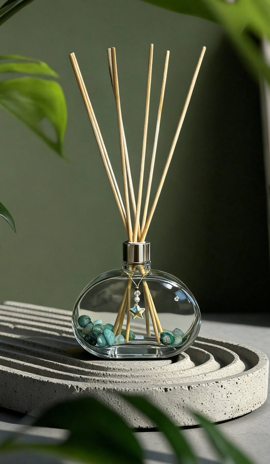 Difusor de Varetas Pedras da Natureza Quartzo Verde 300ml aroma:Alecrim