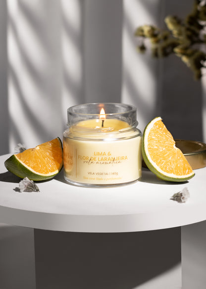 Vela Aromática Vegetal 140g (Tampa Metal)